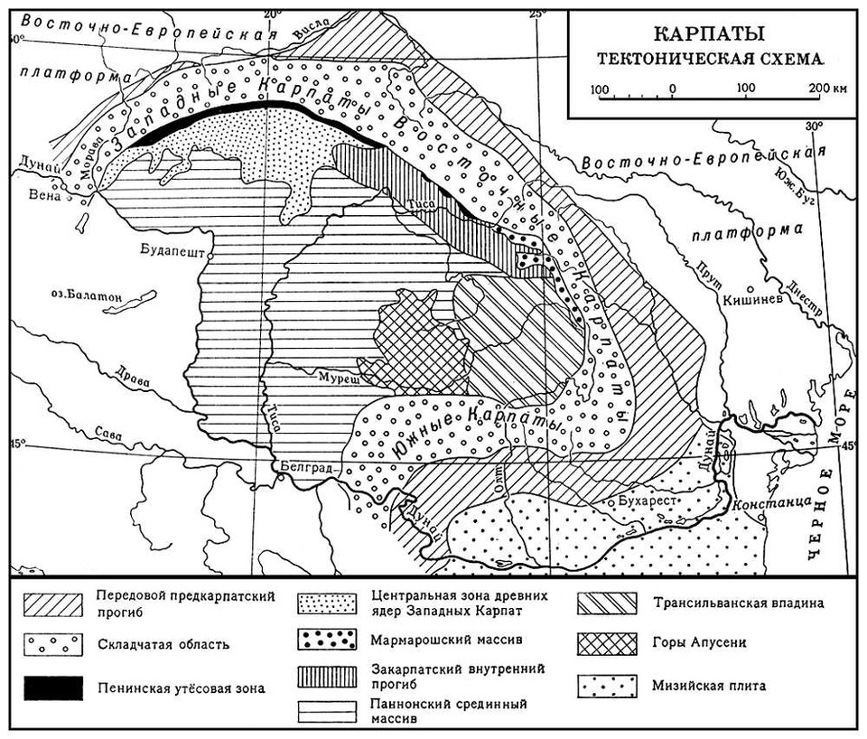 Тектоническая схема карпат