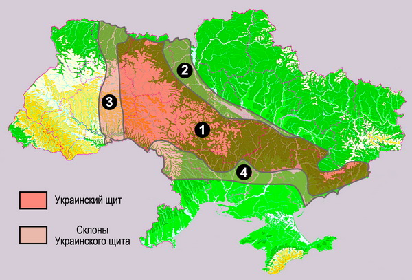 Карта Украинского щита