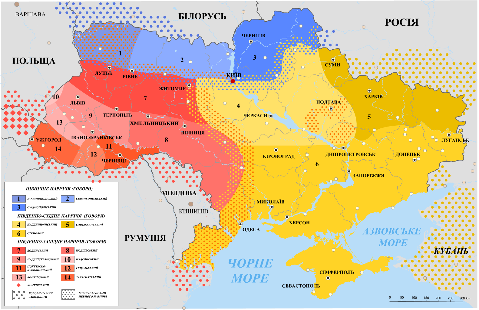 Карта языков Украина