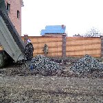 Просыпка крупным щебнем
